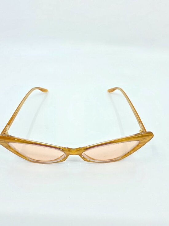 Gucci Yellow Cat Eye Sunglasses Pink Lenses Size 61MM×16MM×145MM MSRP $595 main image 13